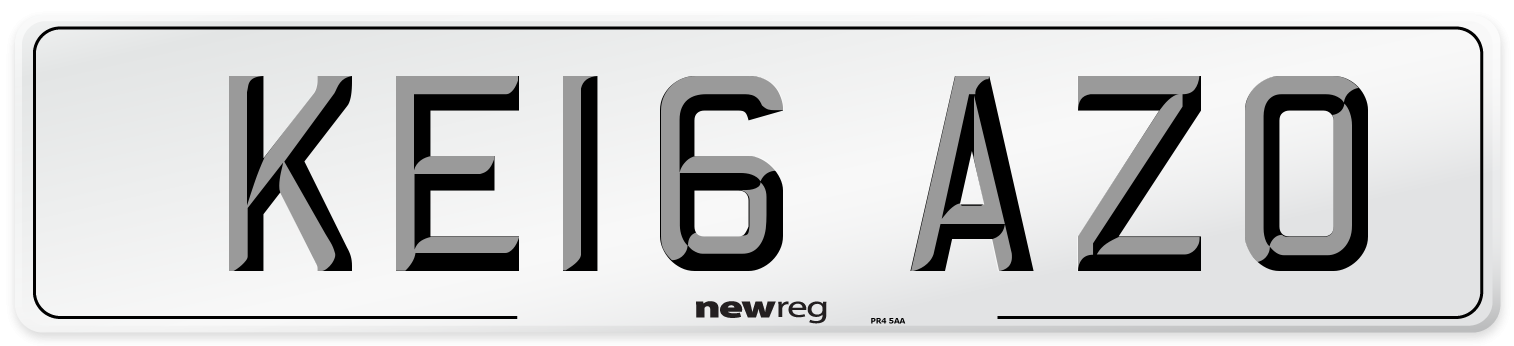 KE16 AZO Number Plate from New Reg